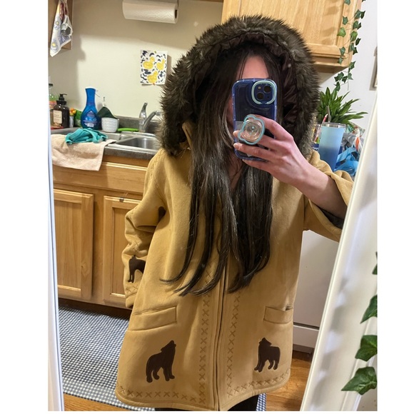 Vintage Coldwater Creek 90s faux fur hooded coat - Picture 10 of 13